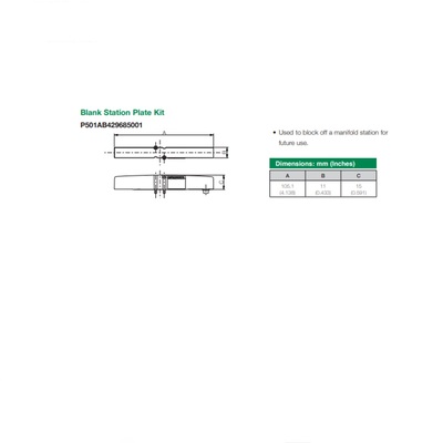 P501AB429685001 NUMATICS/AVENTICS BLANK PLATE 501 SERIES